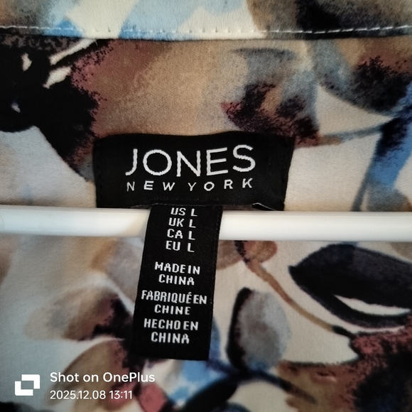 Women's Jones New York Watercolor Floral Tunic Size Large - Picture 2 of 5